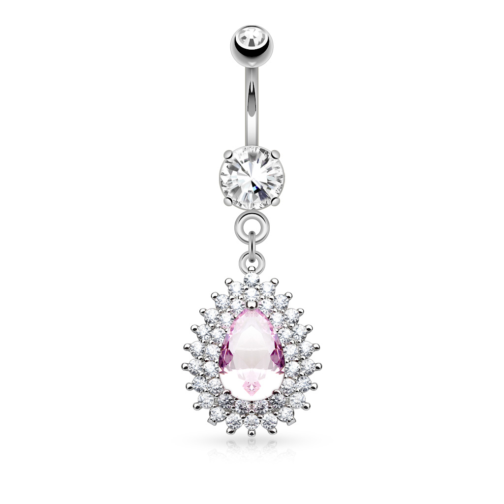 Piercing de buric cu pandativ picatura mare