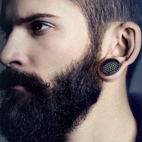 Plug ureche din sticla cu model hexagonal