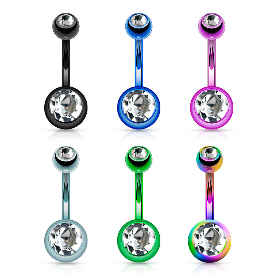 Piercing de buric din titan in sase culori