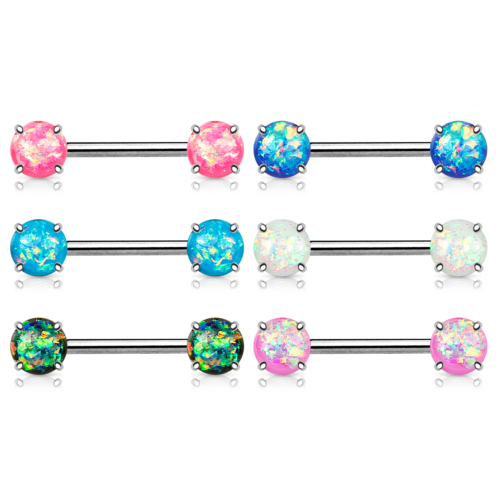 Barbell de sân cu pietre opal