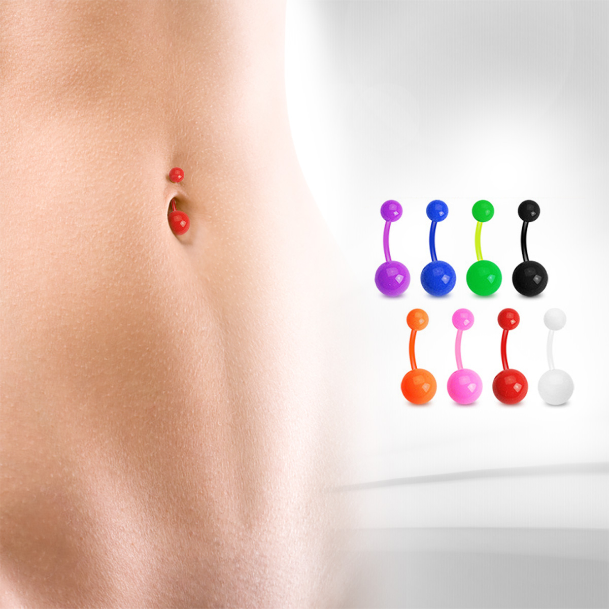 Cercei set 8 piercing-uri de buric