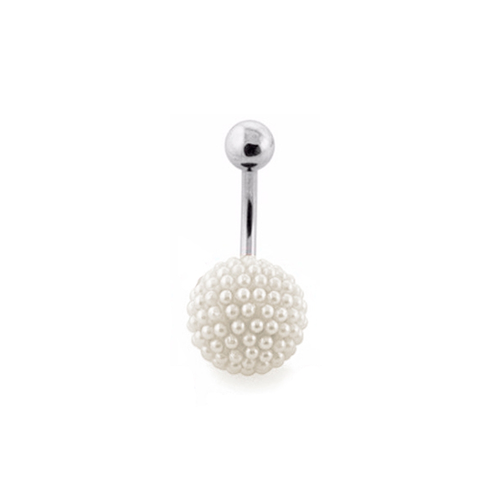 Piercing de buric cu perle mici