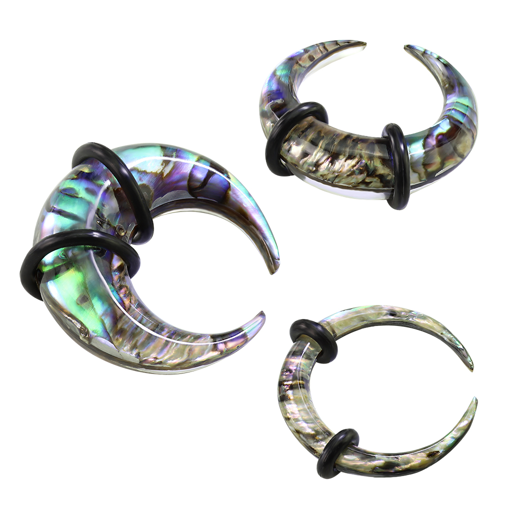 Taper în formă de C din acrilic cu incrustații de abalone și o-rings